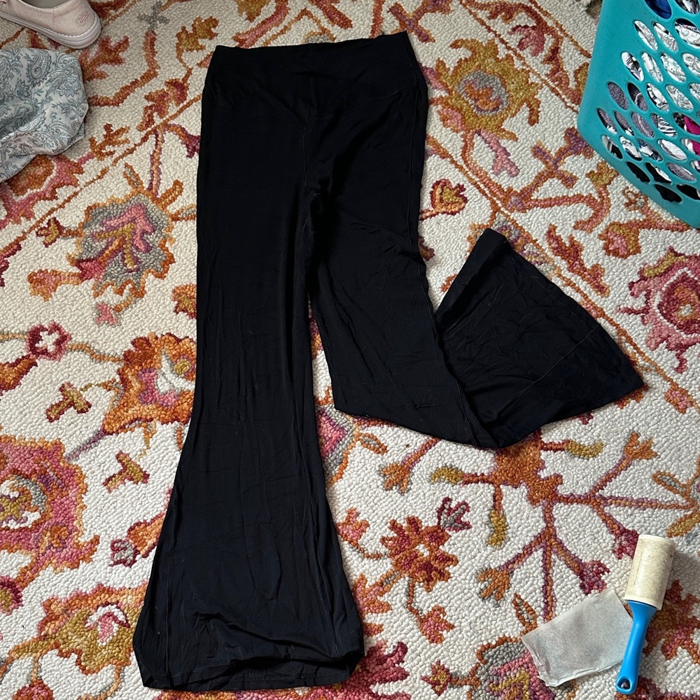 Aerie Crossover Black Flared Leggings